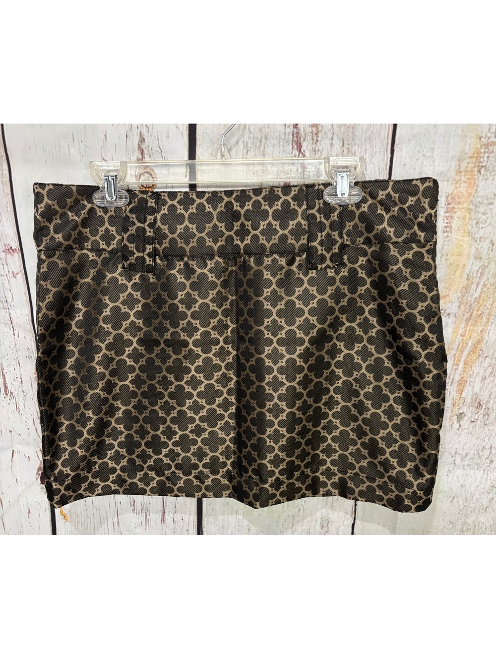 Bitten by Sarah Jessica Parker Gold and Black Jacquard Mini Skirt Size 16 NWT